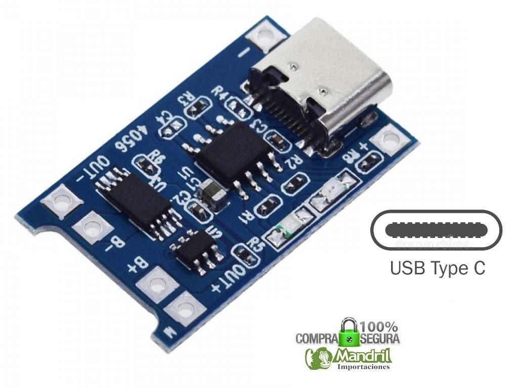 Imagen de Módulo Cargador Baterías USB Tipo C TP4056