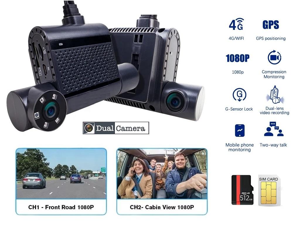 Imagen de Cámara Dash Cam Dual 4G GPS 512Gb 1080p 12-24v
